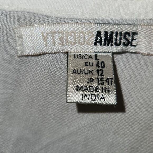 Society Amuse White Romper Women L Lace Button Closure Cover-Up - Picture 6 of 11